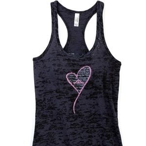 Barbell Heart Gym Tank top Yoga Black Running